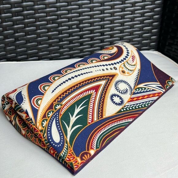 Ethnic African Print Cloth Colorful Paisley Clutch Bag - Picture 5 of 10